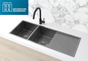 Lavello Kitchen Sink - Double Bowl & Drainboard 1160 x 440 - Gunmetal