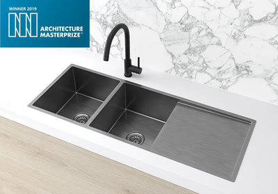 Lavello Kitchen Sink - Double Bowl & Drainboard 1160 x 440 - Gunmetal