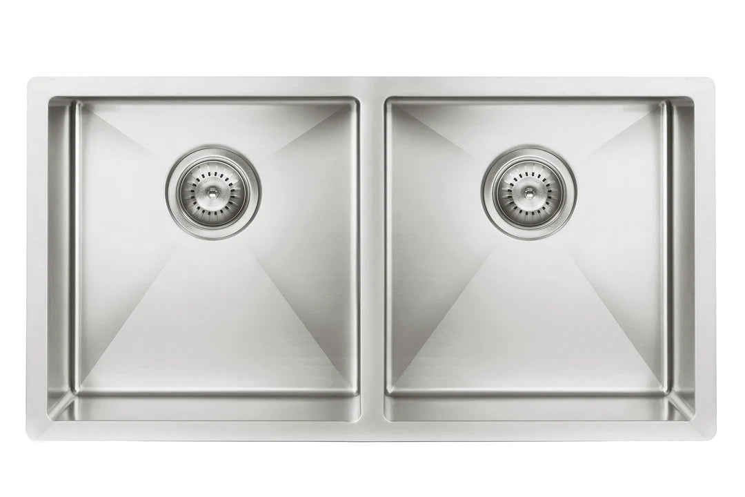 Meir Kitchen Sink - Double Bowl 860 x 440 - Brushed Bronze Gold
