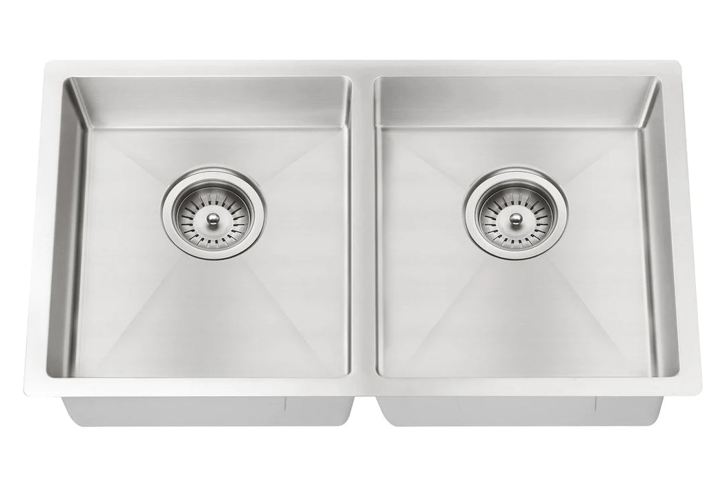 Meir Kitchen Sink - Double Bowl 860 x 440 - PVD Brushed Nickel