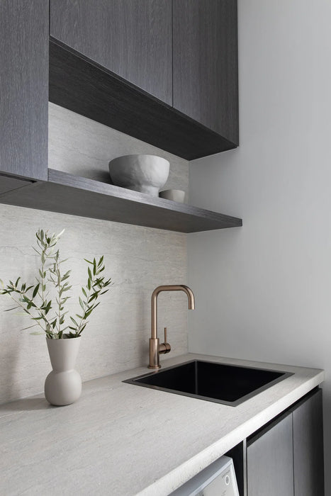 Meir Round Kitchen Mixer Tap - Champagne