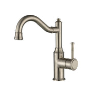 Modern National Montpellier Shepherd's Crook High Rise Basin Mixer - Brushed Nickel