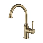 Modern National Montpellier Gooseneck High Rise Basin Mixer - Brushed Bronze