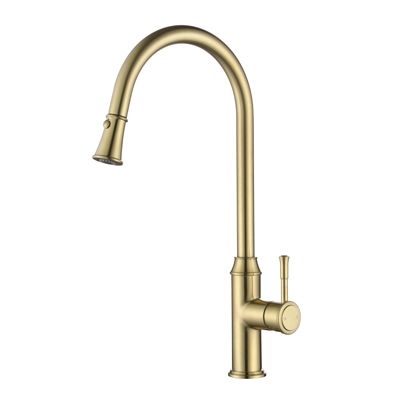 Modern National Montpellier Pull-Out Kitchen Mixer - Brushed Bronze