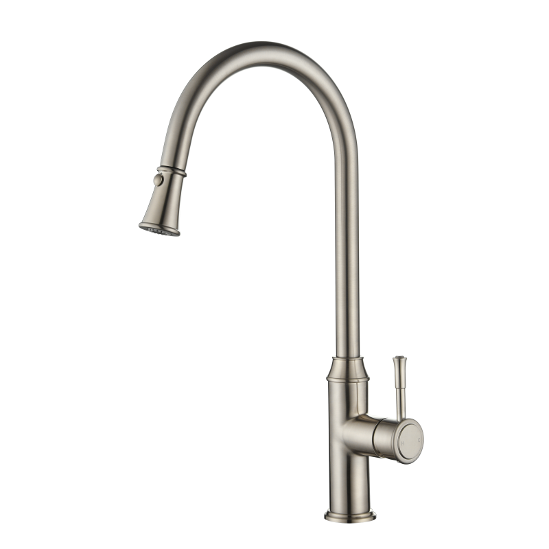Modern National Montpellier Pull-Out Kitchen Mixer - Brushed Nickel