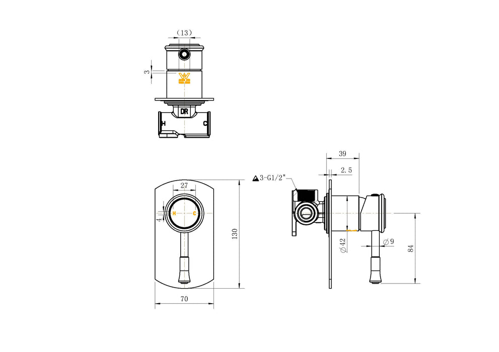 Modern National Montpellier Shower Mixer