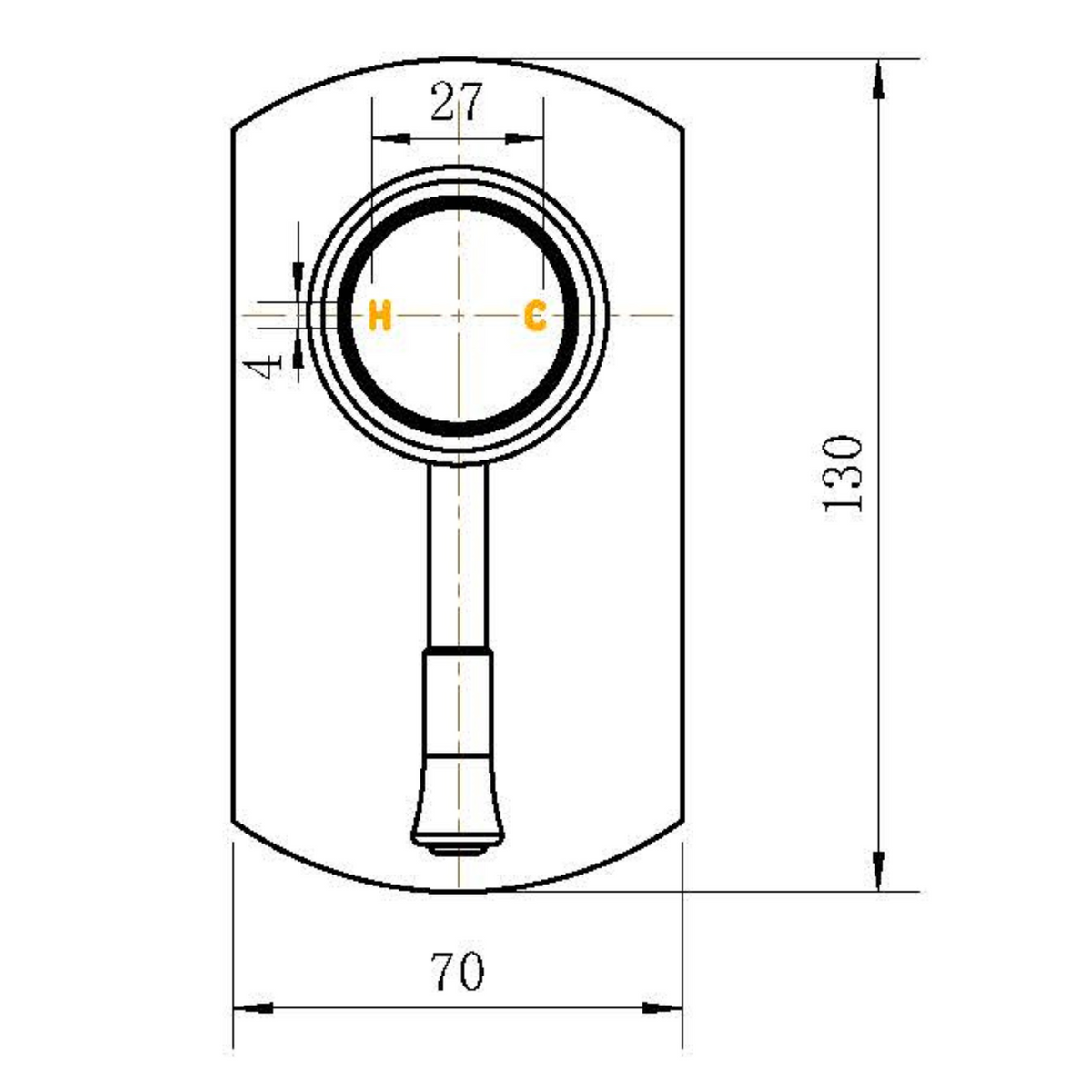 Montpellier Shower Mixer Trim Kit - Line Drawing