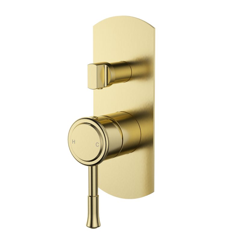 Modern National Montpellier Shower Diverter Mixer - Brushed Bronze
