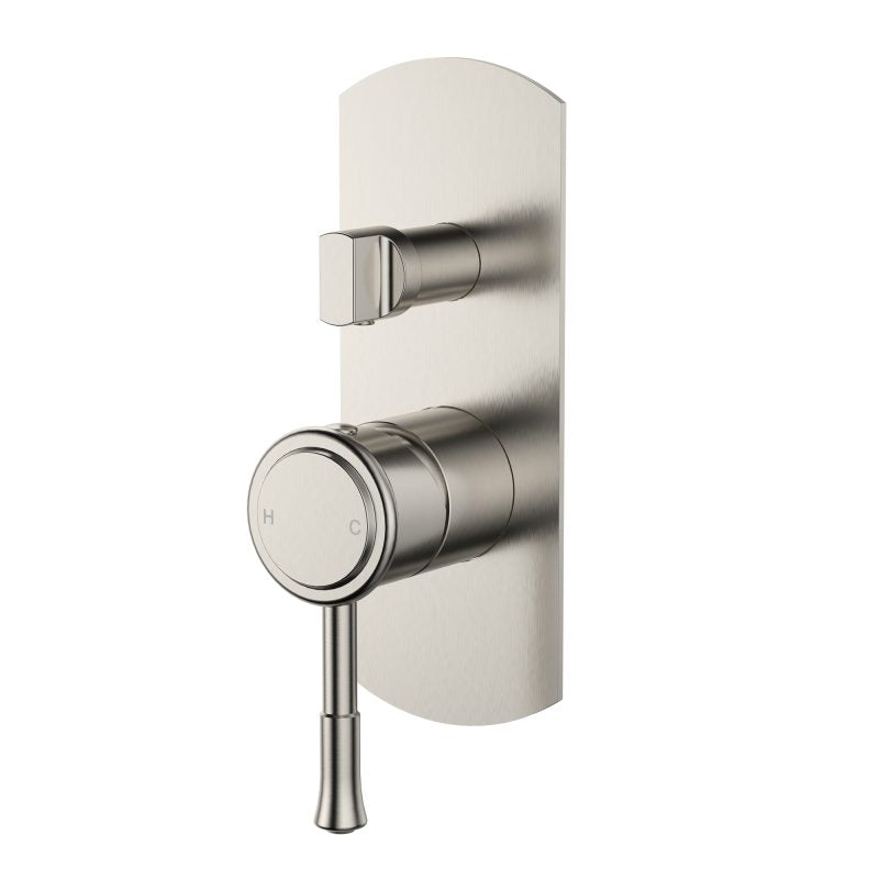 Modern National Montpellier Shower Diverter Mixer - Brushed Nickel