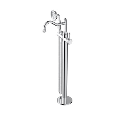 Modern National Montpellier Freestanding Bath Mixer with Hand Shower - Chrome