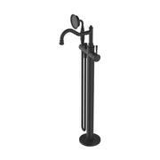 Modern National Montpellier Freestanding Bath Mixer with Hand Shower - Matte Black