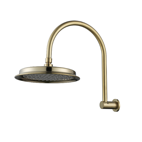 Modern National Montpellier Shower Arm With Shower Head - Brushed Bronze