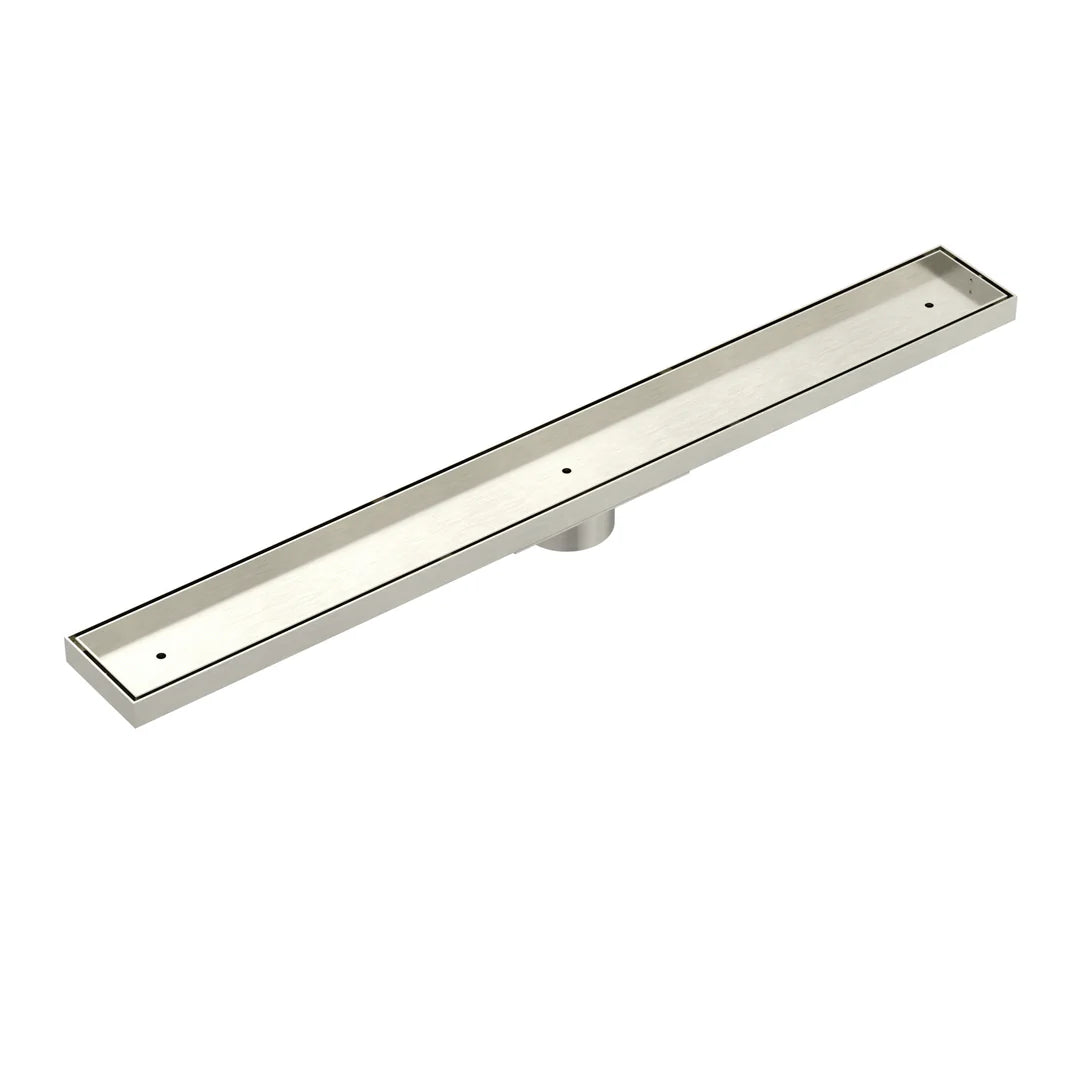 Meir Shower Channel Waste With Tile Insert 900mm Brushed Nickel