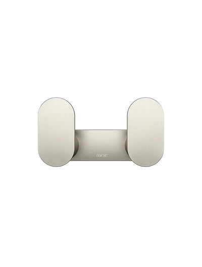 Meir Curvae Double Robe Hook - Brushed Nickel