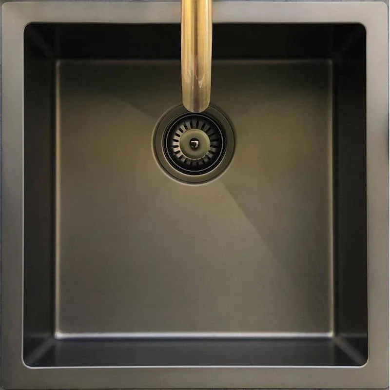 Meir Sink Strainer and Waste Plug Basket with Stopper - Gunmetal PVD Finish