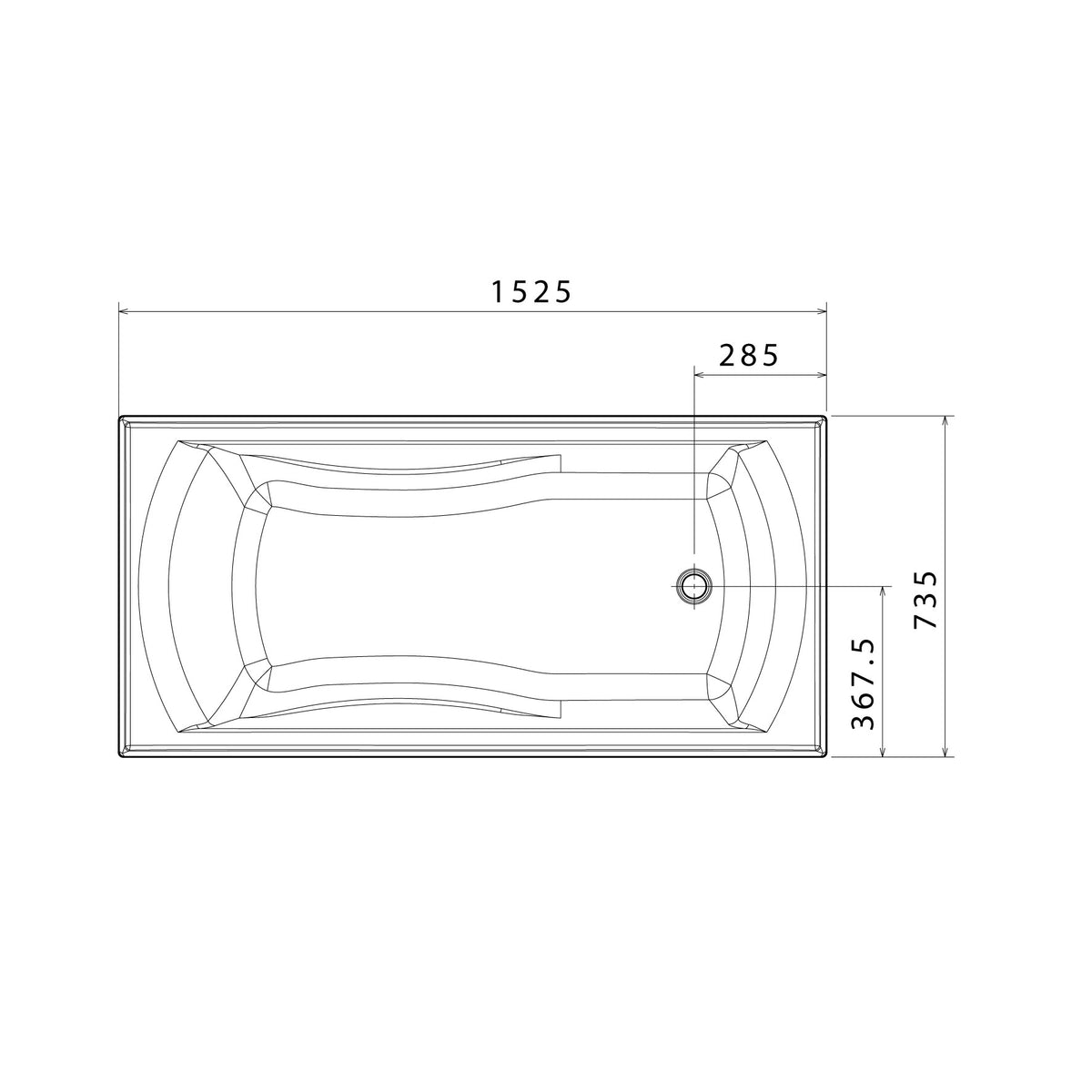 Maxton 1525 Bath specification drawing