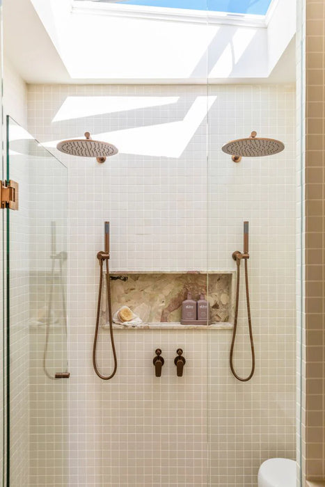 Meir Shower Door Round Handle Lustre Bronze