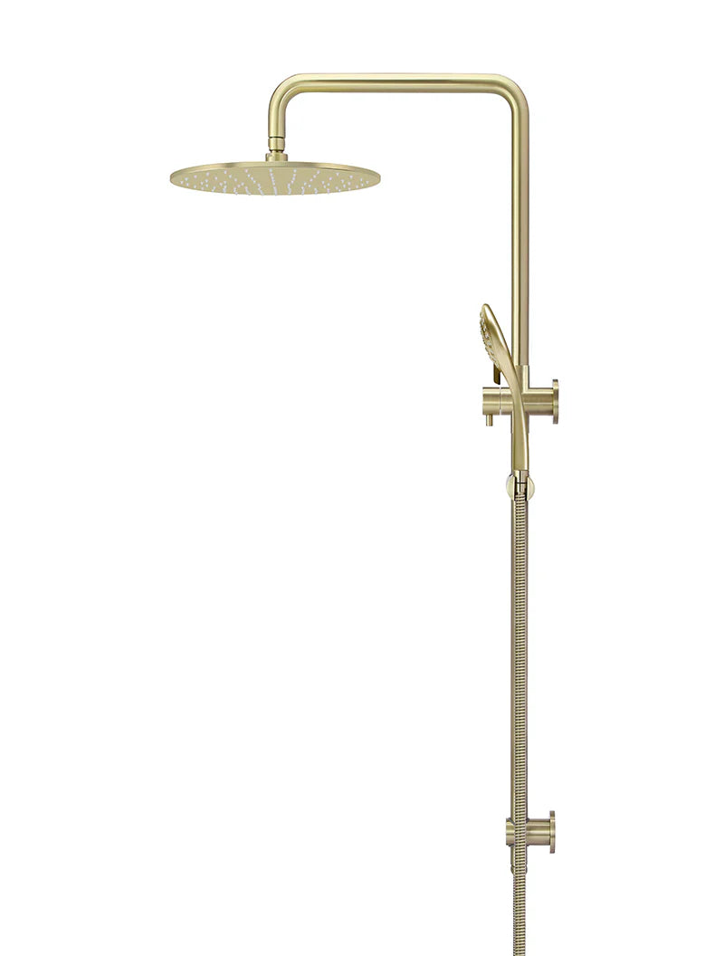 Meir Round Combination Shower Rail, 300mm Rose, Single Function Hand Shower - Tiger Bronze