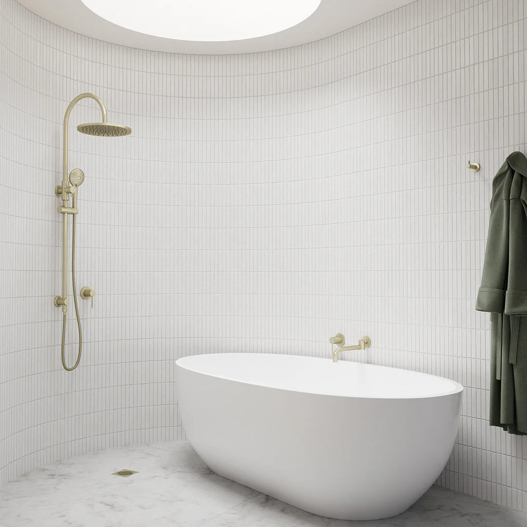 Meir Round Gooseneck Shower Set with 300mm rose, Three-Function Hand Shower Tiger Bronze