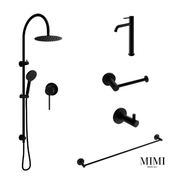 Mimi Matte Black Basin Mixer Tapware Package
