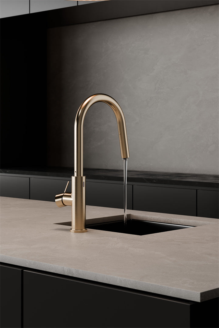 Nero Mecca Smart Sensor Pull Out Kitchen Mixer Brushed Gold