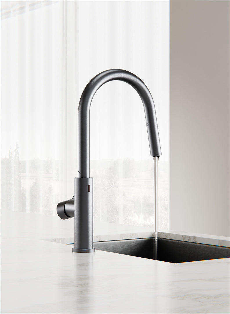 Nero Mecca Smart Sensor Pull Out Kitchen Mixer Gun Metal