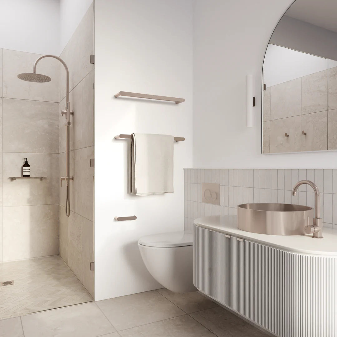 Meir Curvae Shower Shelf Champagne