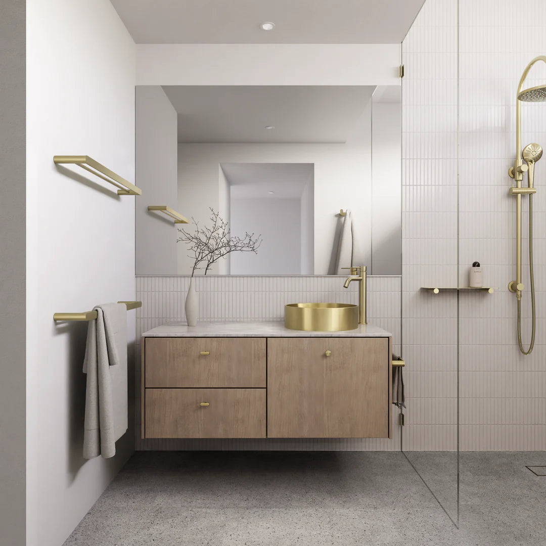 Meir Curvae Double Towel Rail 800mm Tiger Bronze