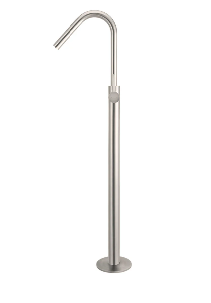 Meir Round Freestanding Bath Spout and Hand Shower - Brushed Nickel