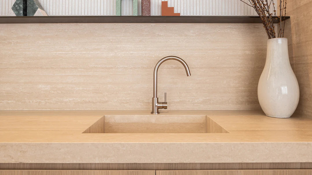 Meir Round Kitchen Mixer Tap - Champagne