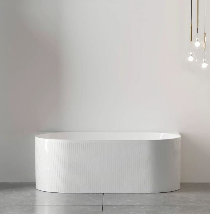 Noosa Back To Wall Multi-Fit Bath 1700mm Matte White