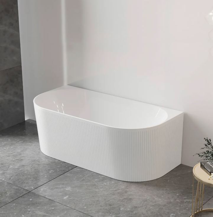 Noosa Back To Wall Multi-Fit Bath 1700mm Gloss White