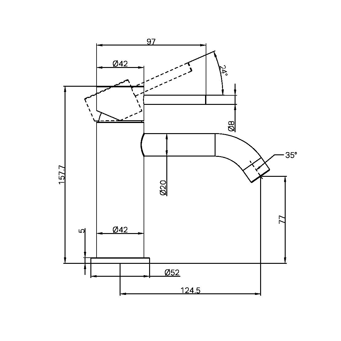 Nero Zen SS316L Basin Mixer Brushed Nickel