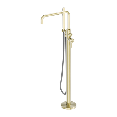 Nero Zen SS316L Freestanding Bath Mixer With Outdoor Hose Brushed Gold