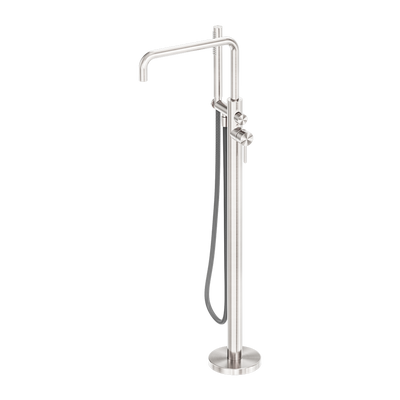 Nero Zen SS316L Freestanding Bath Mixer With Outdoor Hose Brushed Nickel