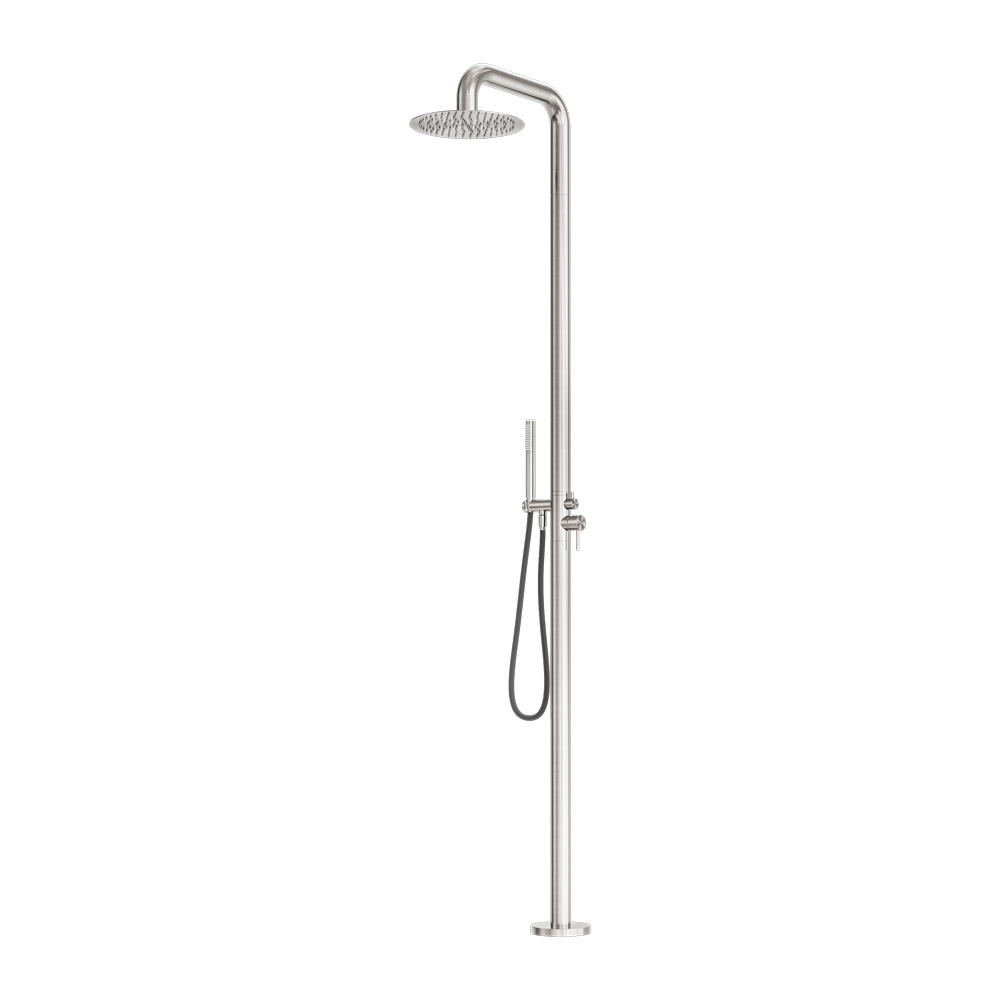 Nero Zen SS316L Outdoor Freestanding Shower Column Brushed Nickel