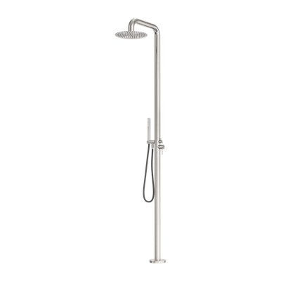Nero Zen SS316L Outdoor Freestanding Shower Column Brushed Nickel
