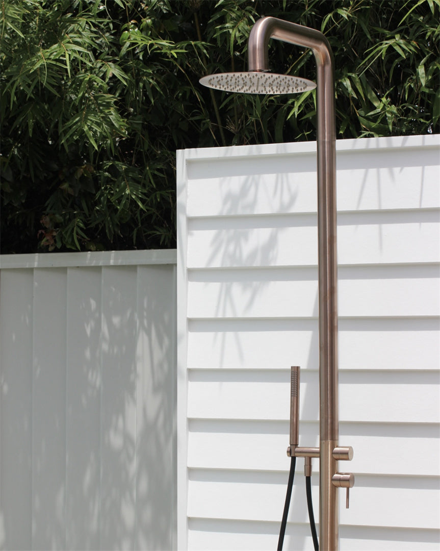 Nero Zen SS316L Outdoor Freestanding Shower Column Brushed Bronze