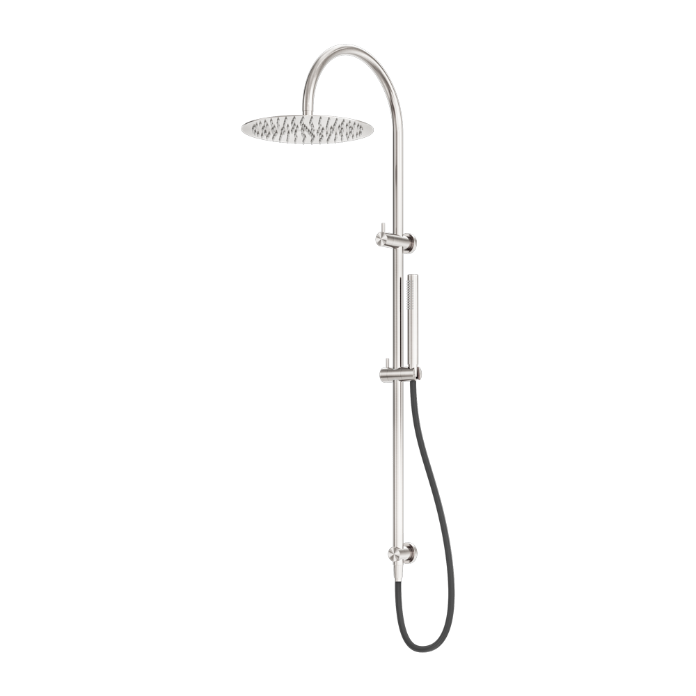 Nero Zen SS316L Twin Shower Outdoor Hose Brushed Nickel