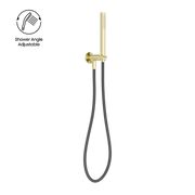 Nero Zen SS316L Handshower On Bracket With Outdoor Hose Brushed Gold