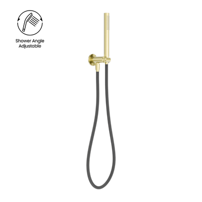 Nero Zen SS316L Handshower On Bracket With Outdoor Hose Brushed Gold