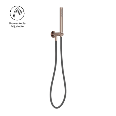 Nero Zen SS316L Handshower On Bracket With Outdoor Hose Brushed Bronze