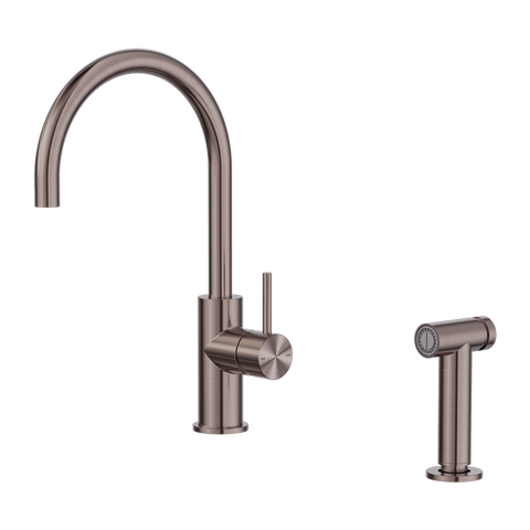 Nero. Zen SS316L Kitchen Mixer With Handspray Brushed Bronze