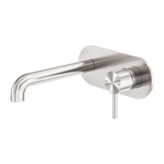 Nero Zen SS316L Wall Basin/Bath Mixer Set 185/230mm Spout Brushed NIckel