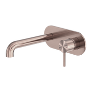 Nero Zen SS316L Wall Basin/Bath Mixer Set 185/230mm Spout Brushed Bronze
