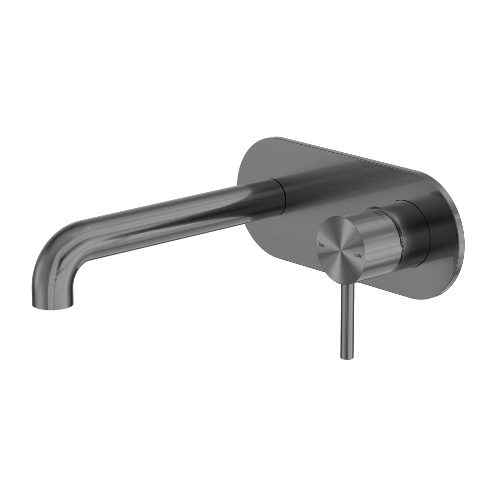 Nero Zen SS316L Wall Basin/Bath Mixer Set 185/230mm Spout Graphite