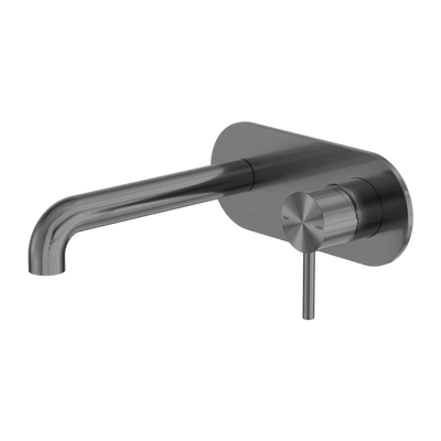 Nero Zen SS316L Wall Basin/Bath Mixer Set 185/230mm Spout Graphite