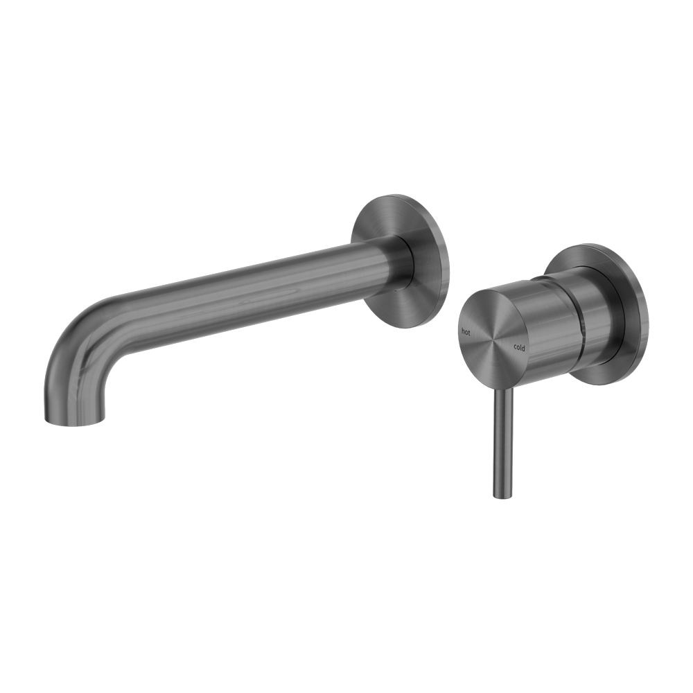 Nero Zen SS316L Wall Basin/Bath Mixer Set 185/230mm Spout Graphite