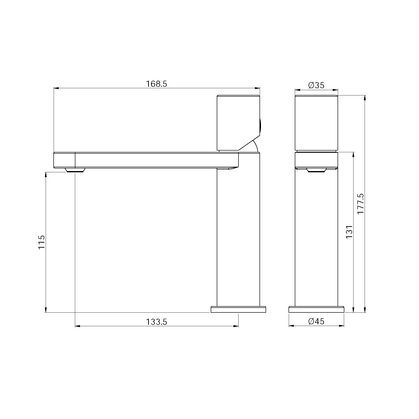 Nero Pure SS316L Basin Mixer Brushed Bronze