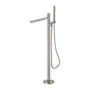 Nero Pure SS316L Progressive Freestanding Bath Mixer Brushed Nickel